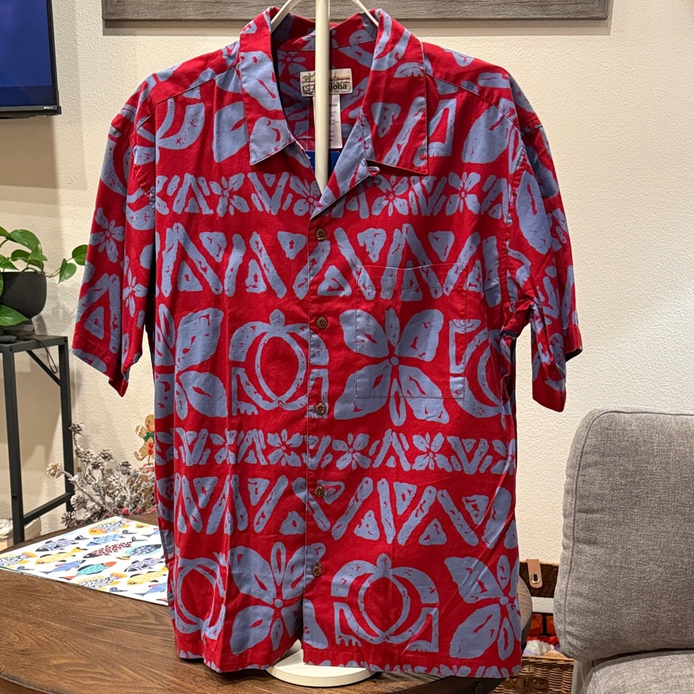 Pataloha Red and Blue Patterned Men's Shirt